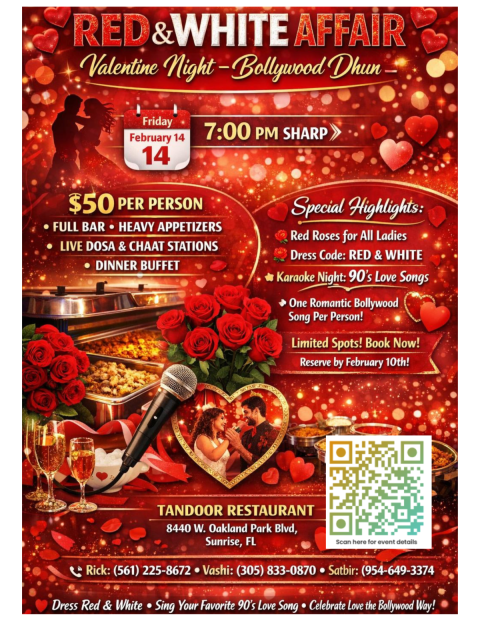 Red & White Affair – Valentine Night: Bollywood Dhun